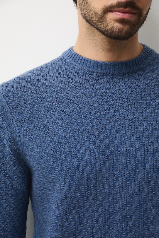 Sveter s prímesou vlny s textúrou RW25-SWMB11 modrá