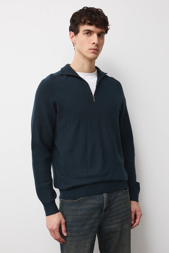 Medicine sweter z domieszką wełny i kaszmiru RW25-SWMC16 zielony