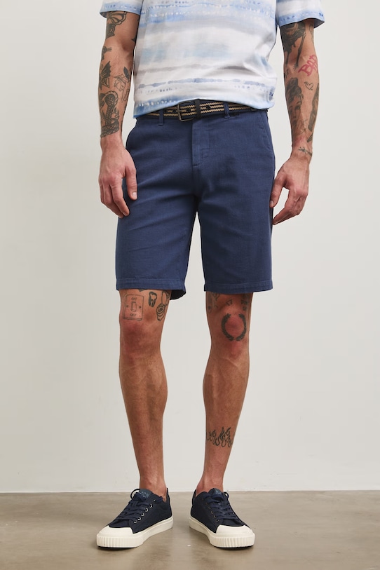 Одежда Шорты с примесью льна Medicine RW25-SZM101 тёмно-синий