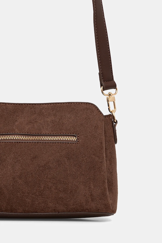 Akcesoria Torebka damska z imitacji zamszu i skóry ekologicznej RW25-TODA03 brązowy