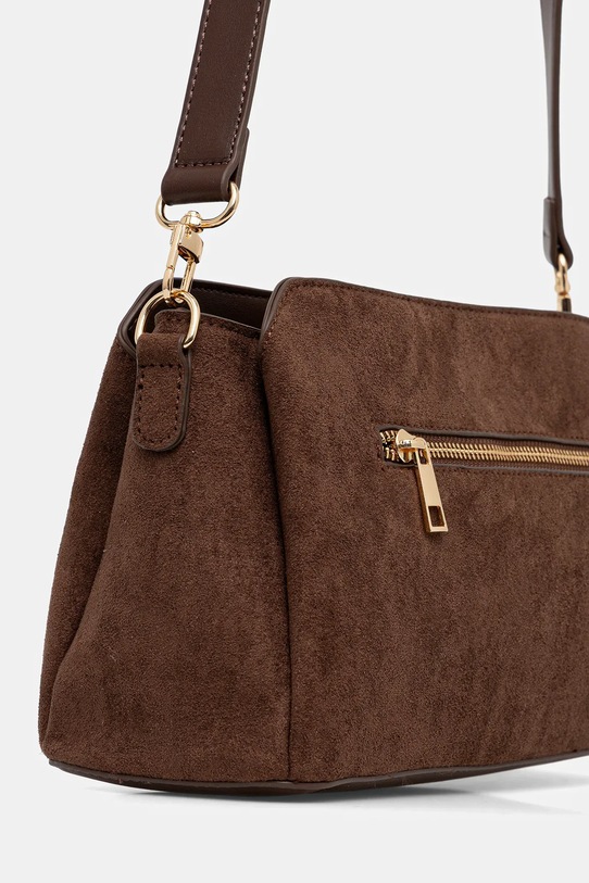Torebka damska z imitacji zamszu i skóry ekologicznej brązowy RW25-TODA03