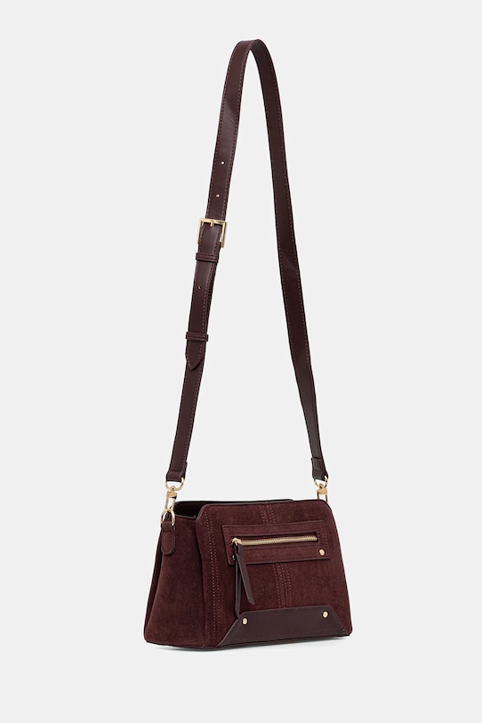 Torebka damska z imitacji zamszu i skóry ekologicznej RW25-TODA03 bordowy RW25