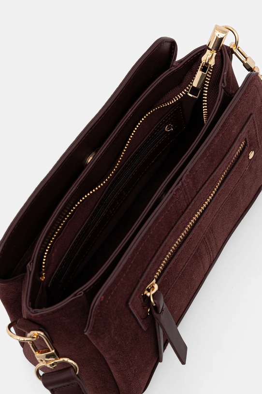 Torebka damska z imitacji zamszu i skóry ekologicznej RW25-TODA03 bordowy