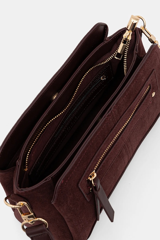Torebka damska z imitacji zamszu i skóry ekologicznej RW25-TODA03 bordowy