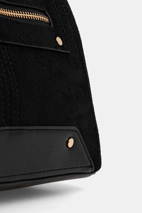 Torebka damska z imitacji zamszu i skóry ekologicznej czarny RW25-TODA03