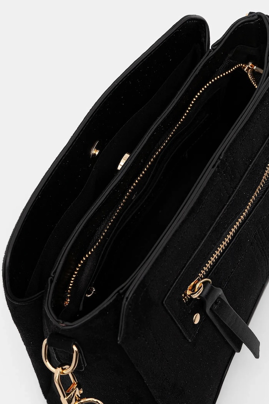 Torebka damska z imitacji zamszu i skóry ekologicznej RW25-TODA03 czarny