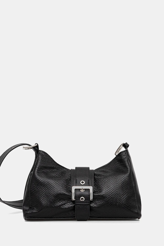 Torebka damska ze skóry ekologicznej z fakturą imitacja skóry licowej czarny RW25-TODA07