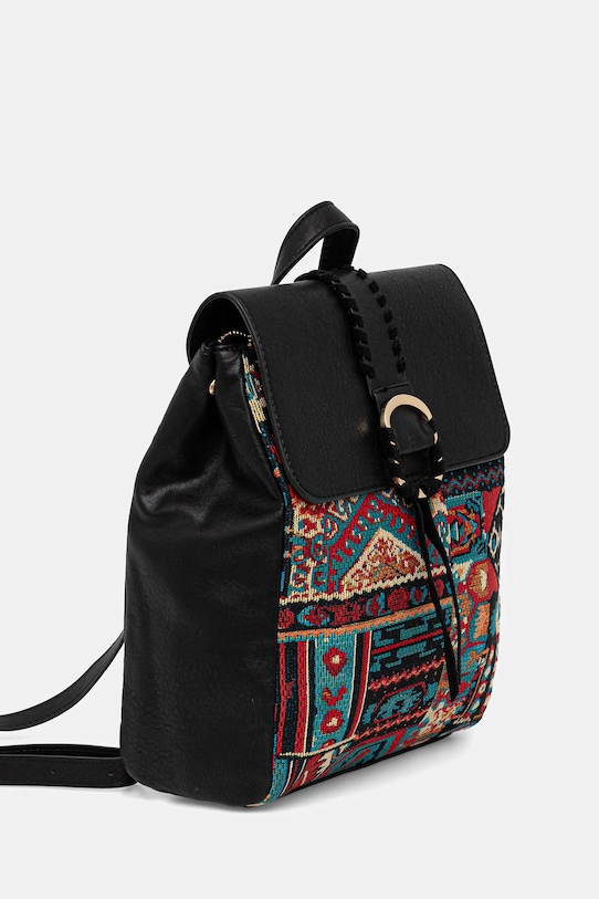 Plecak damski ze skóry ekologicznej z ozdobnym haftem RW25-TPD500 multicolor RW25