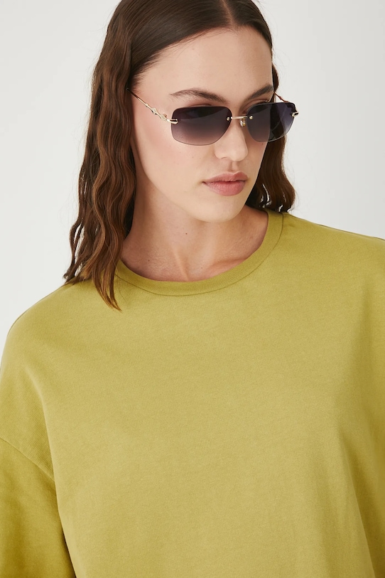 T-shirt bawełniany damski gładki zielony RW25.TSD010