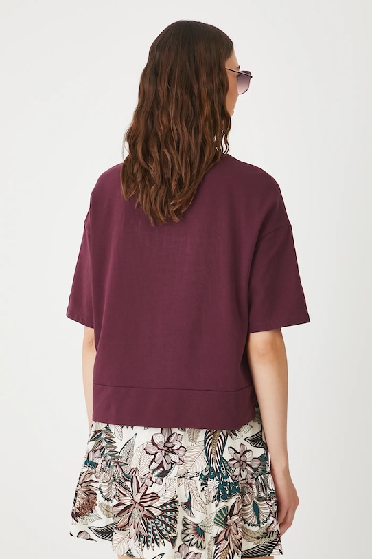 Odzież T-shirt bawełniany damski gładki RW25.TSD010 bordowy