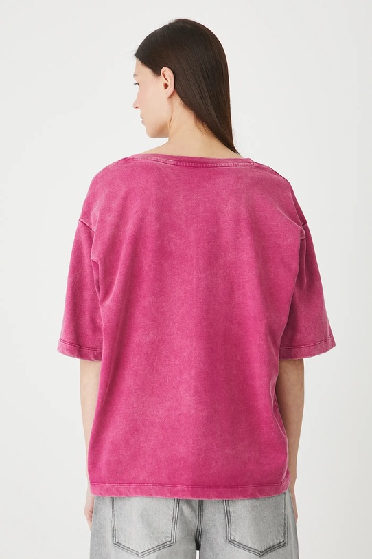 Odzież T-shirt bawełniany damski z efektem sprania RW25.TSD021 różowy