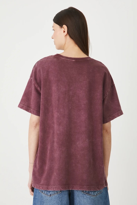 Odzież T-shirt bawełniany damski z efektem sprania RW25.TSD022 bordowy