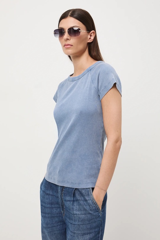 Medicine t-shirt bawełniany z elastanem niebieski RW25-TSD040