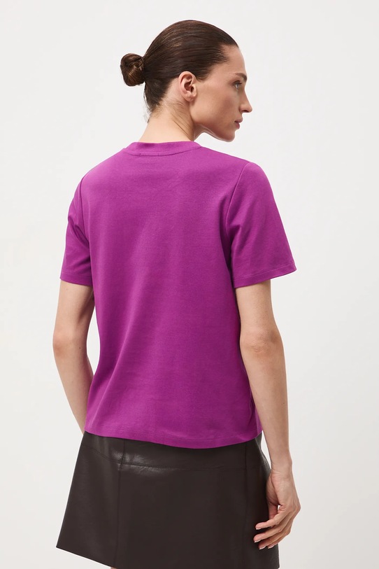 T-shirt bawełniany damski interlock gładki RW25-TSD041 fioletowy RW25