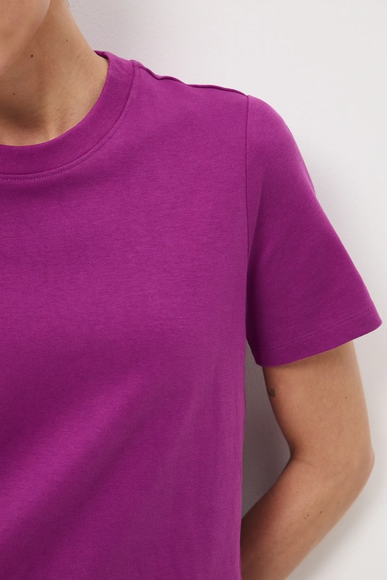 T-shirt bawełniany damski interlock gładki RW25-TSD041 fioletowy