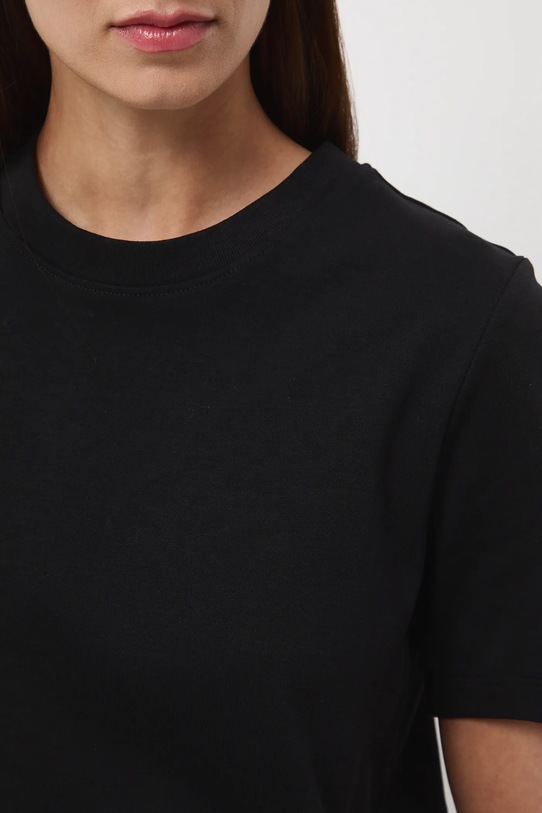 T-shirt bawełniany damski interlock gładki RW25-TSD041 czarny