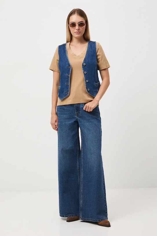 Medicine t-shirt bawełniany bawełna beżowy RW25-TSD055