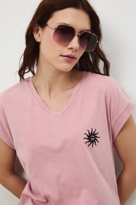 Medicine t-shirt bawełniany różowy RW25-TSD100