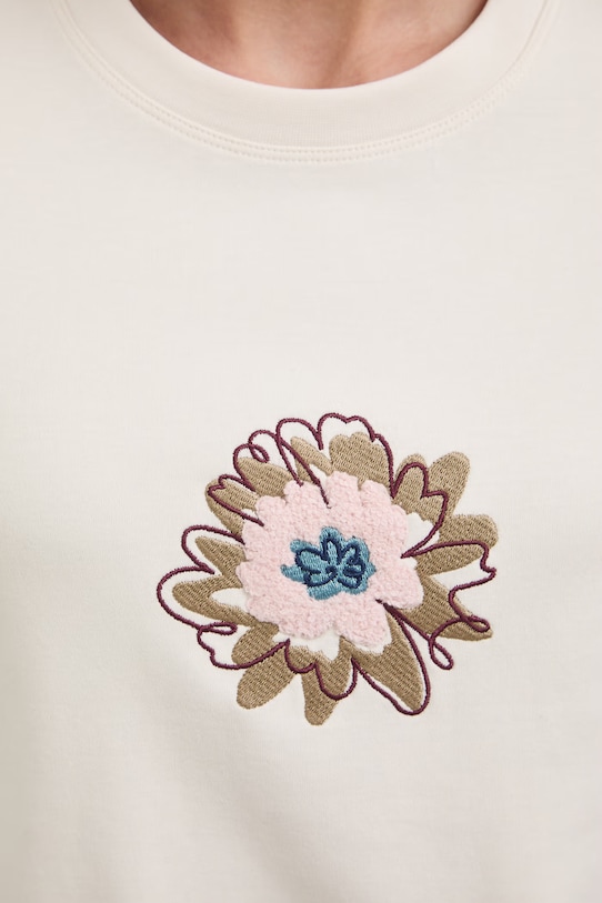 Bavlněné tričko dámské s elastanem, interlock RW25-TSD102 béžová