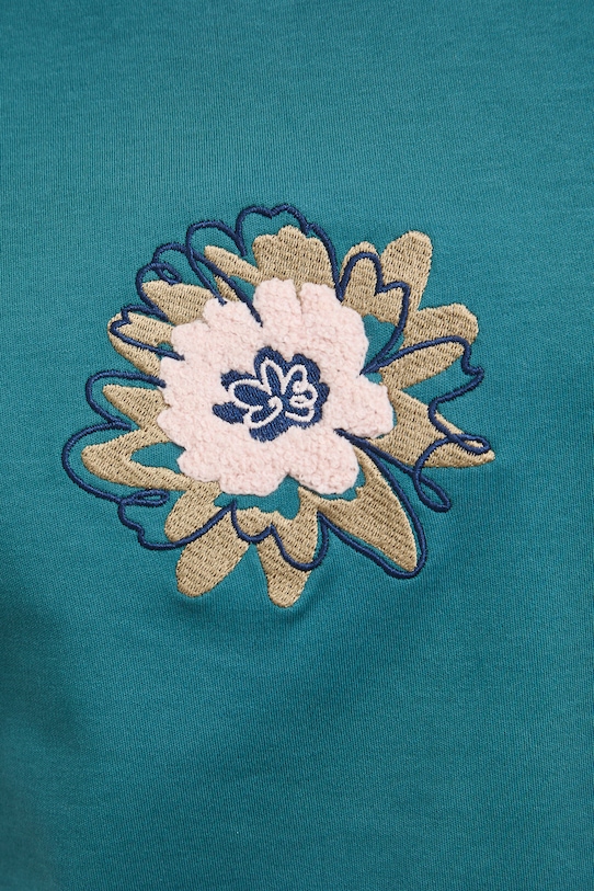 Bavlněné tričko dámské s elastanem, interlock RW25-TSD102 tyrkysová