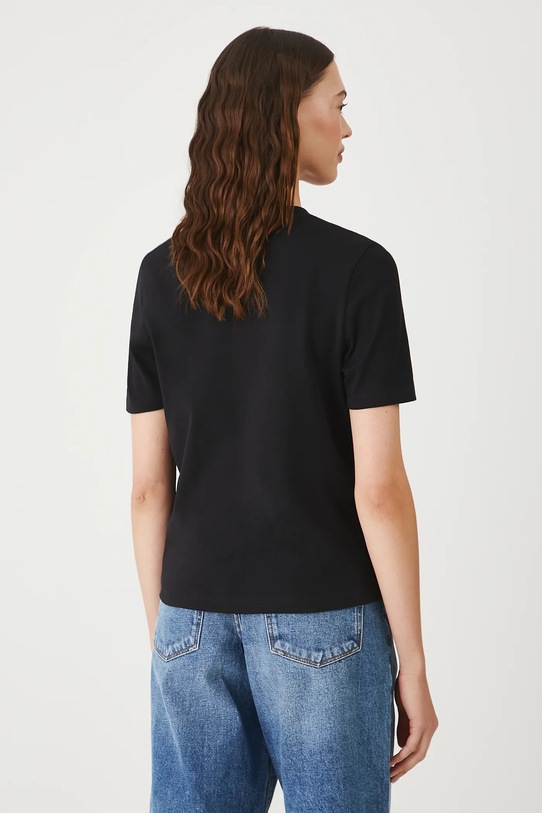 Odzież T-shirt bawełniany damski z elastanem interlock RW25-TSD102 czarny