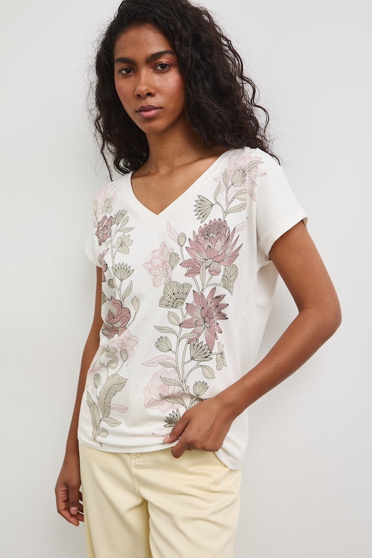 Bavlnené tričko Medicine RW25-TSD104 béžová RS26