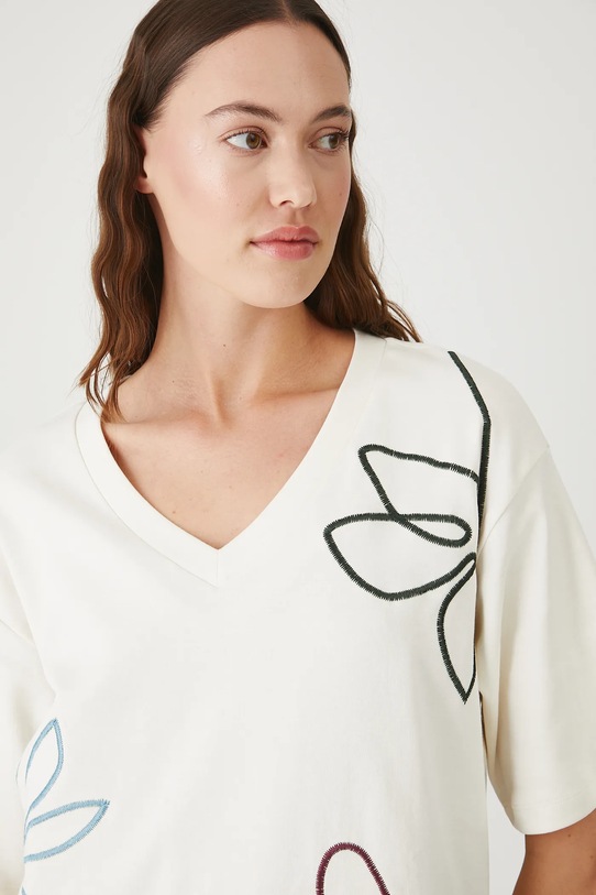 Medicine t-shirt bawełniany beżowy RW25-TSD107