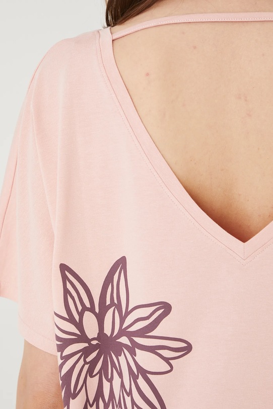 T-shirt damski z modalem z nadrukiem RW25-TSD108 różowy