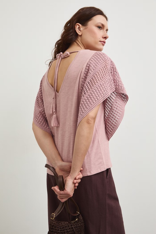 Medicine tricou reversibil din bumbac uni roz RW25-TSD110