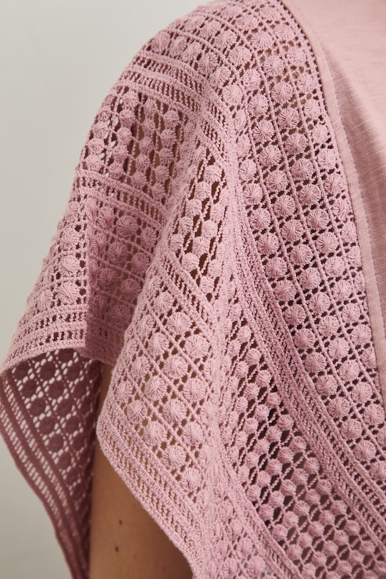 Bavlněné tričko dámské s ozdobnými rukávy RW25-TSD110 růžová