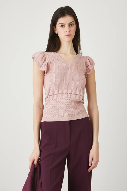 Medicine t-shirt z elastanem różowy RW25.TSD111