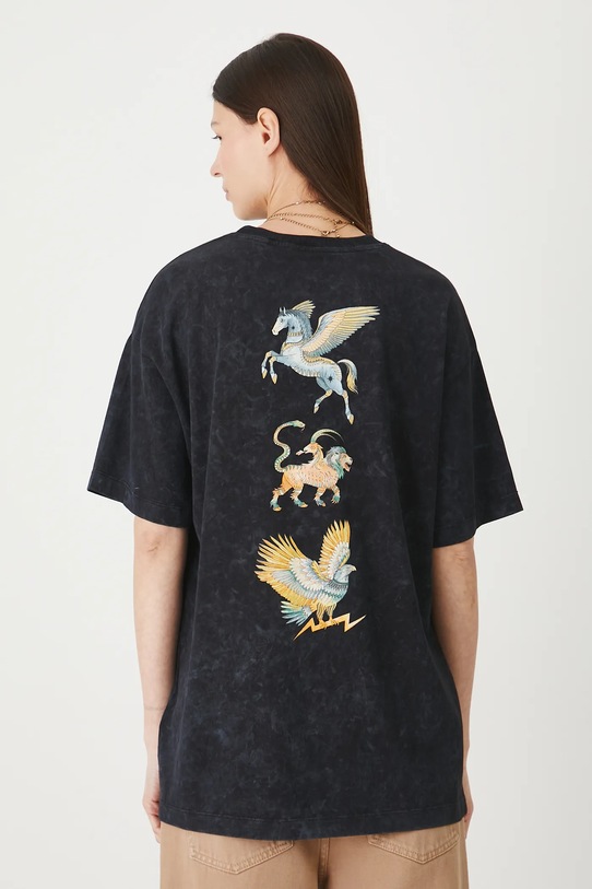 T-shirt bawełniany damski z kolekcji Lands of Legends – Olimp szary RW25-TSD251