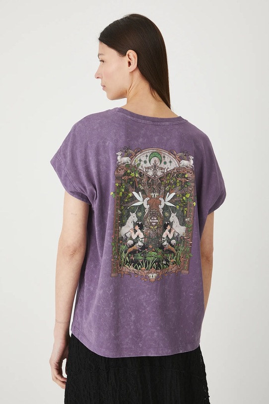 Odzież T-shirt bawełniany damski z kolekcji Lands of Legends – Arkadia RW25-TSD252 fioletowy