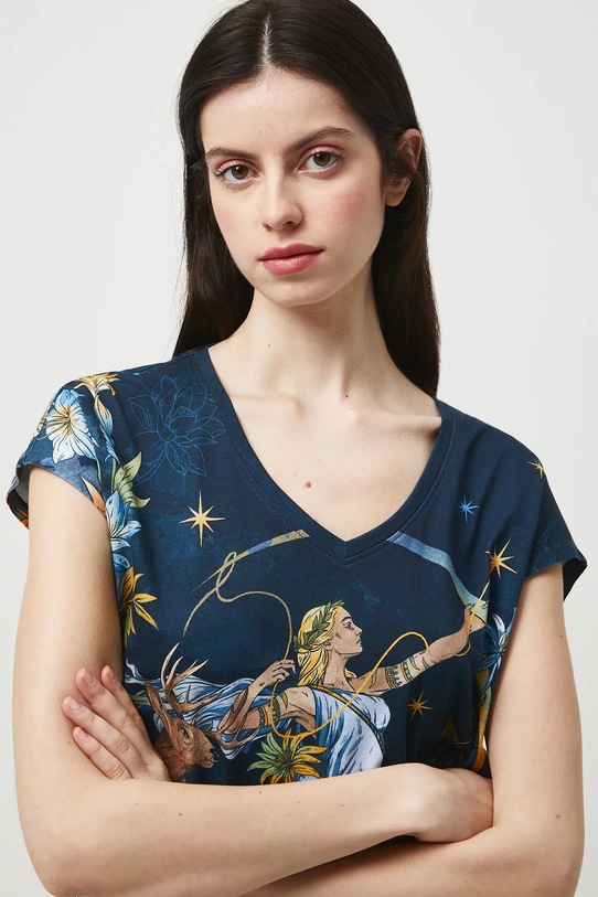 Medicine t-shirt bawełniany wzorzyste multicolor RW25-TSD302