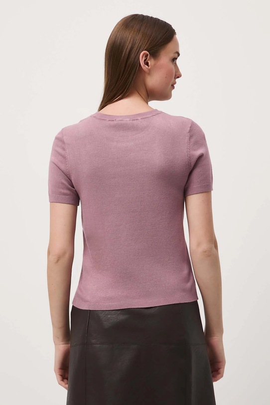 Odzież T-shirt damski gładki z wiskozą RW25-TSD304 różowy