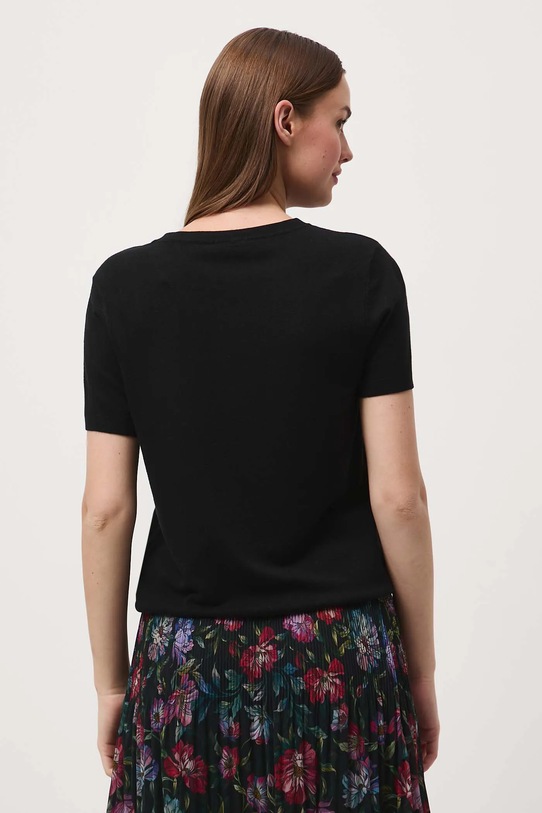 Odzież T-shirt damski gładki z wiskozą RW25-TSD304 czarny