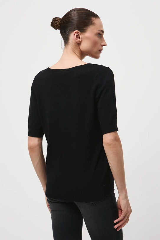Odzież T-shirt damski z elastanem gładki RW25-TSD306 czarny