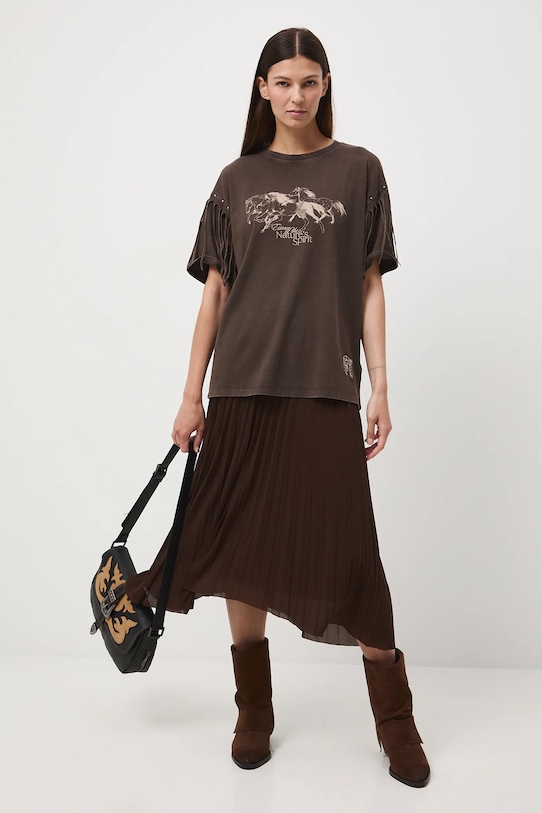 Medicine tricou din bumbac animal maro RW25-TSD402