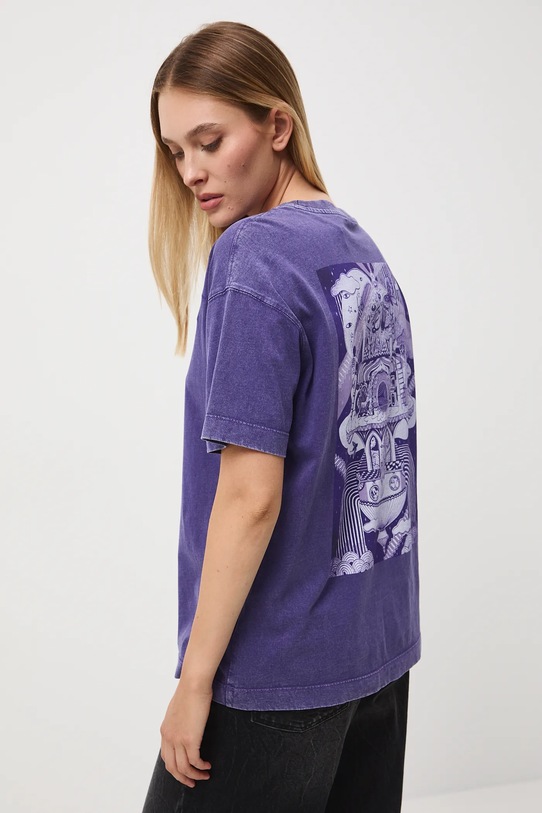 T-shirt bawełniany damski z kolekcji Tajemniczy Świat Medicine RW25-TSD550 fioletowy RW25