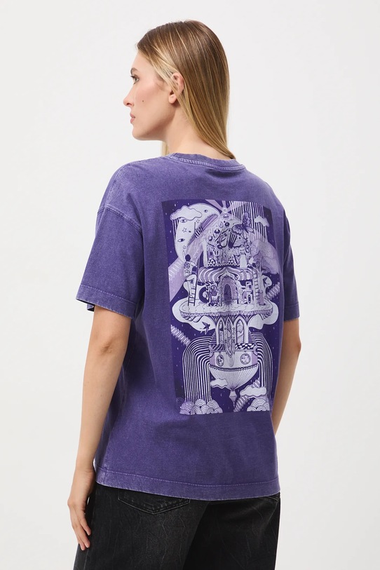 T-shirt bawełniany damski z kolekcji Tajemniczy Świat Medicine fioletowy RW25-TSD550