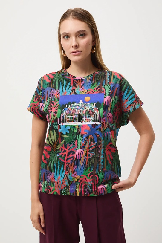T-shirt bawełniany damski z kolekcji Tajemniczy Świat Medicine RW25-TSD553 multicolor