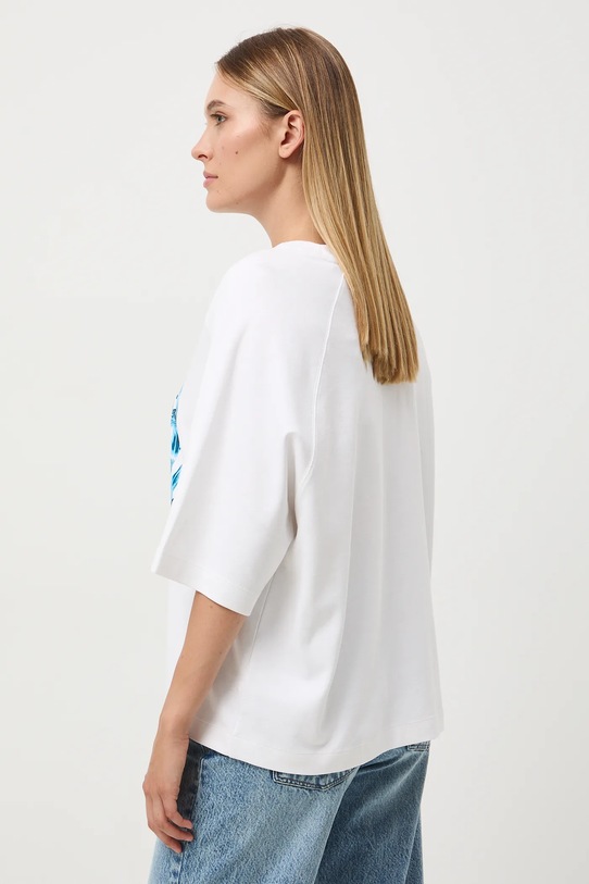 T-shirt bawełniany damski z kolekcji Tajemniczy Świat Medicine beżowy RW25-TSD556