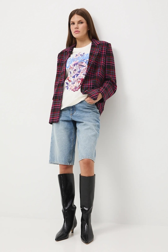 Medicine t-shirt bawełniany nadruk beżowy RW25-TSD602