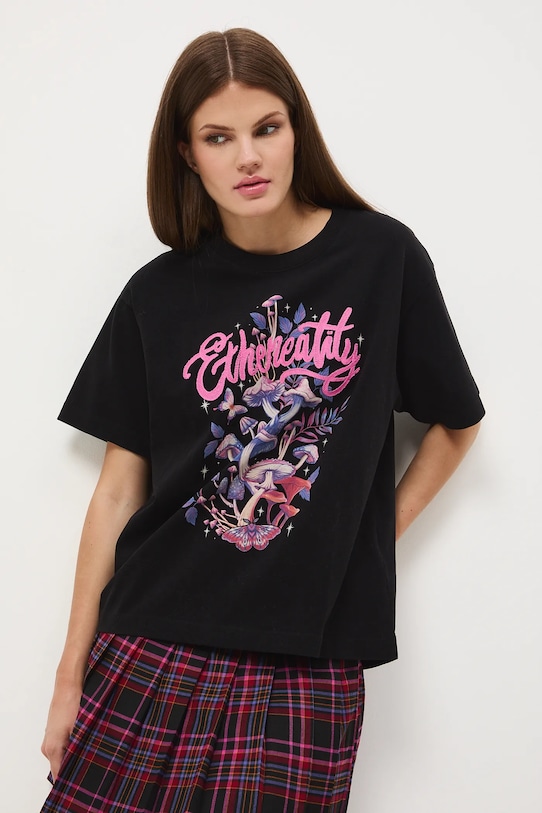 Medicine t-shirt bawełniany nadruk czarny RW25-TSD602