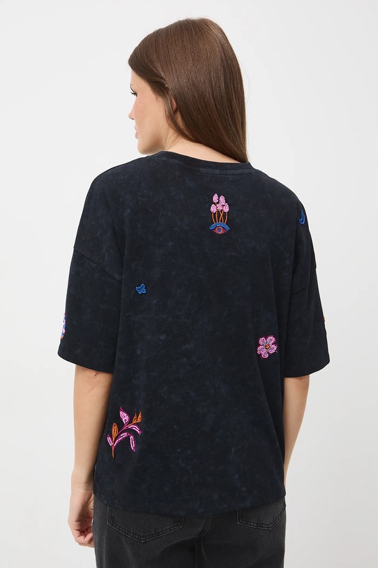 Odzież T-shirt bawełniany damski z efektem sprania RW25-TSD605 szary