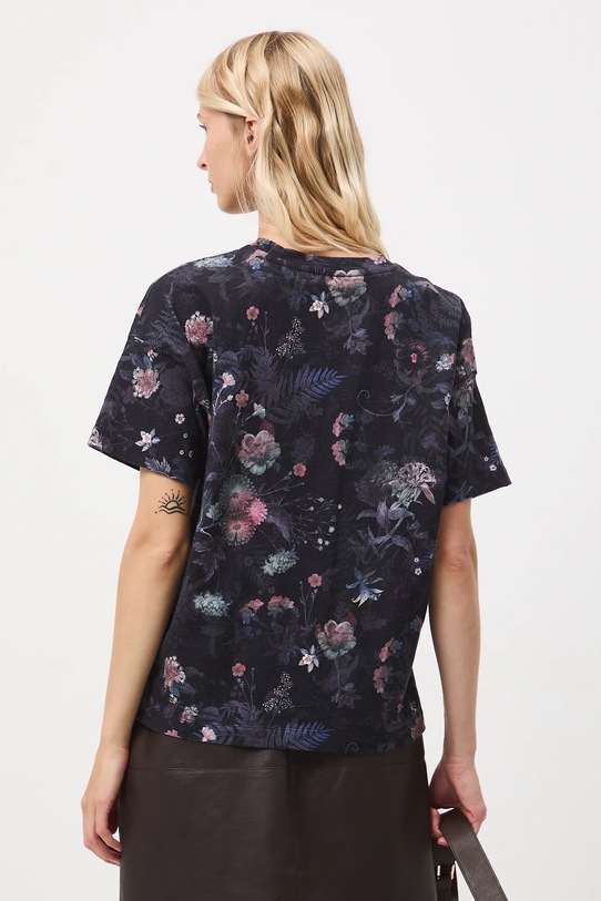 Odzież T-shirt bawełniany damski wzorzysty RW25-TSD703 czarny
