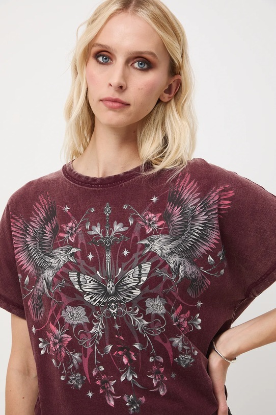 Medicine t-shirt bawełniany bordowy RW25-TSD704
