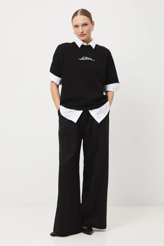 T-shirt bawełniany damski z kolekcji Narodowy Instytut Fryderyka Chopina x Medicine RW25-TSD750 czarny RW25