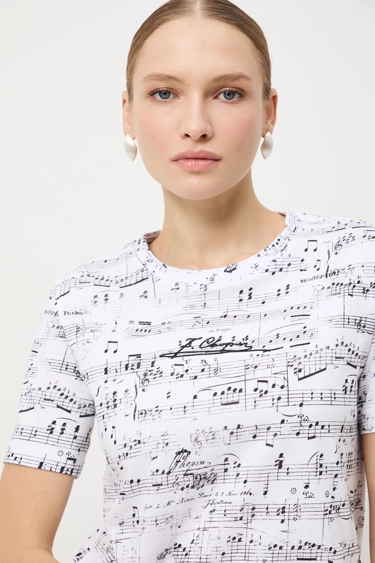 T-shirt bawełniany damski z kolekcji Narodowy Instytut Fryderyka Chopina x Medicine RW25-TSD751 beżowy