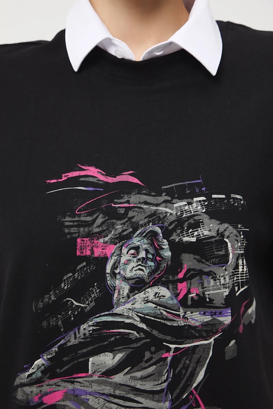 T-shirt bawełniany damski z kolekcji Narodowy Instytut Fryderyka Chopina x Medicine RW25-TSD753